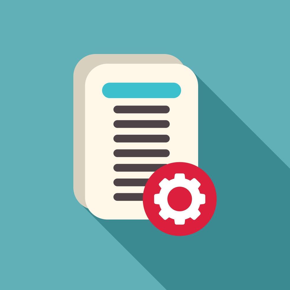 Document with setting gear icon graphic vector