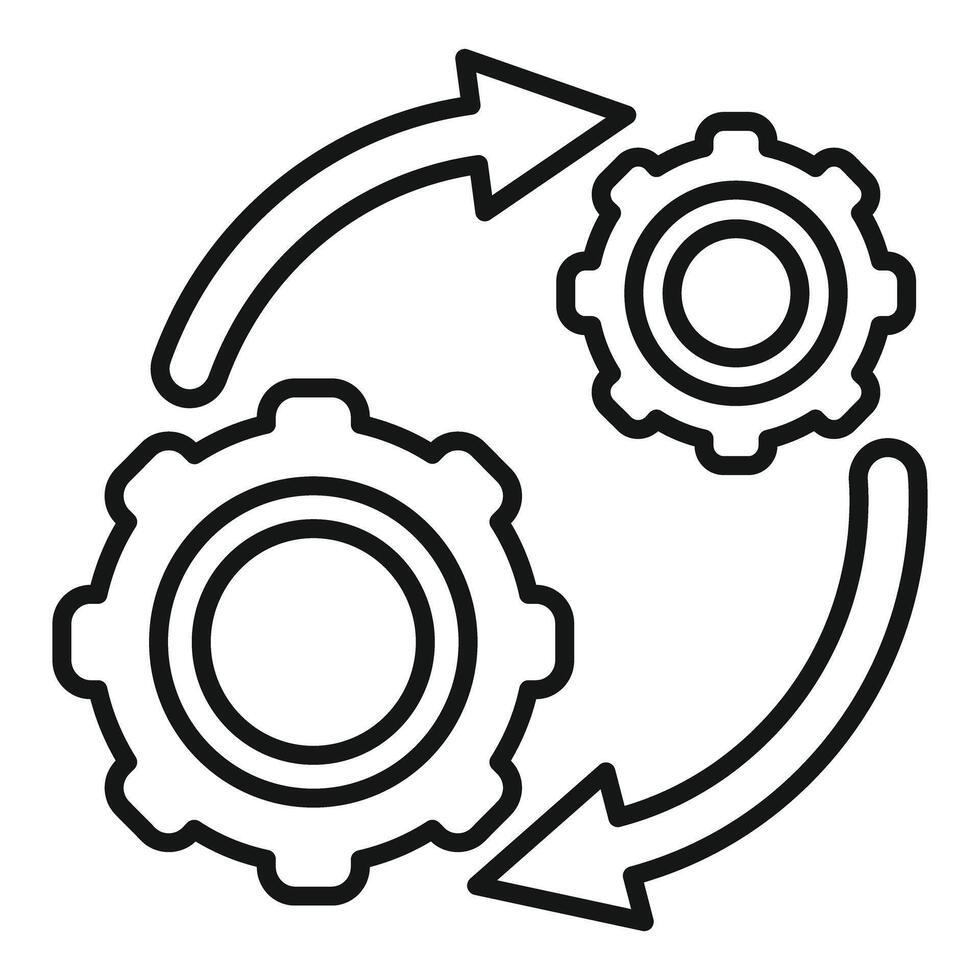 Gears turning in a continuous automated process workflow vector