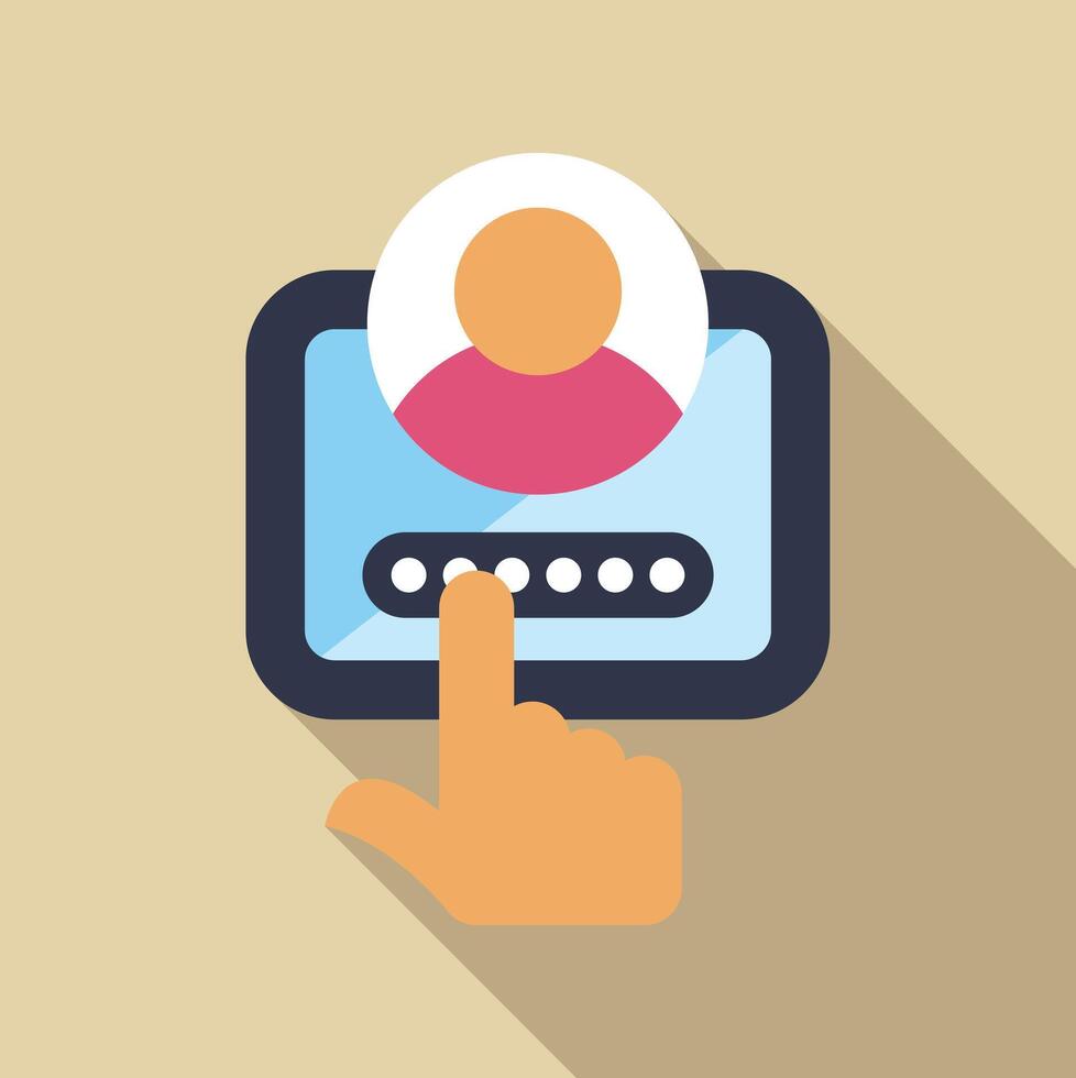 User entering password for online security authentication vector