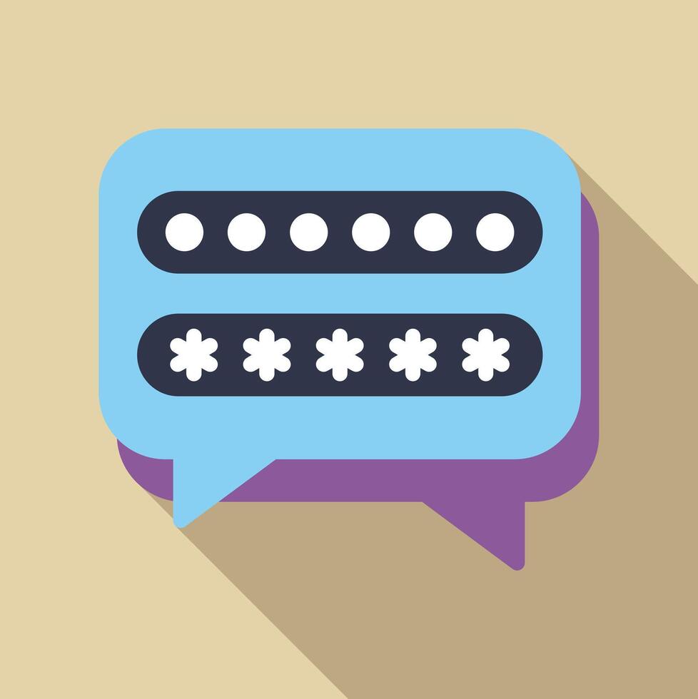 Speech bubble showing password login and security vector