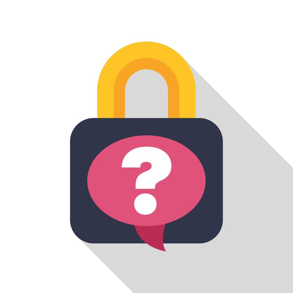 Security lock showing question mark for unknown data vector