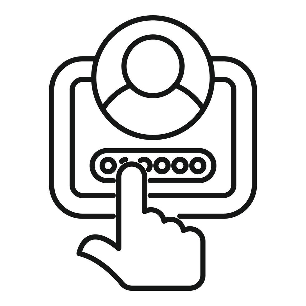 User logging in entering password on screen vector