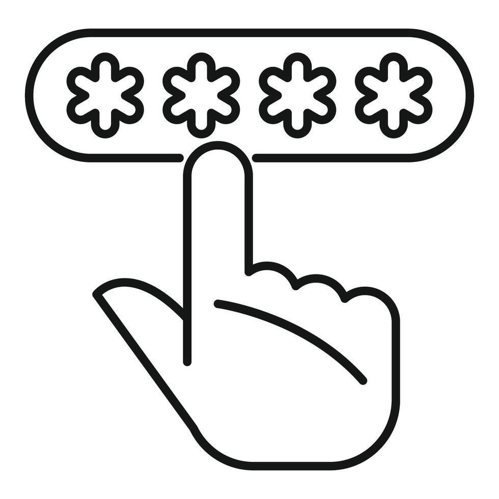 Hand entering password for data access security vector