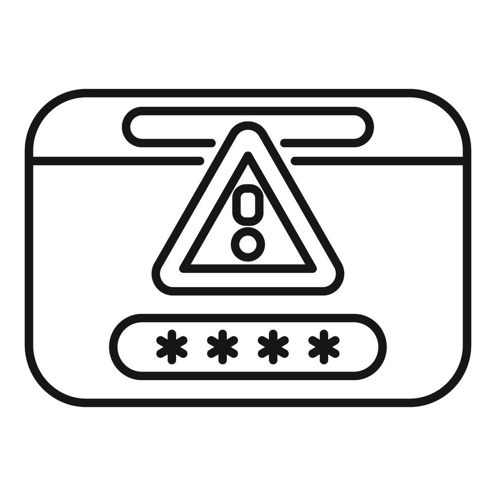 Login form displaying password error alert message vector