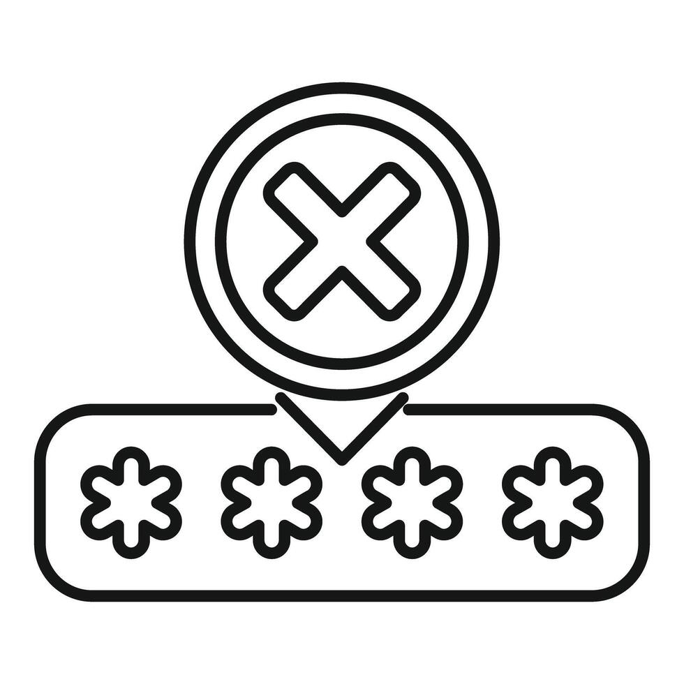 Password login error access denied security failure icon vector