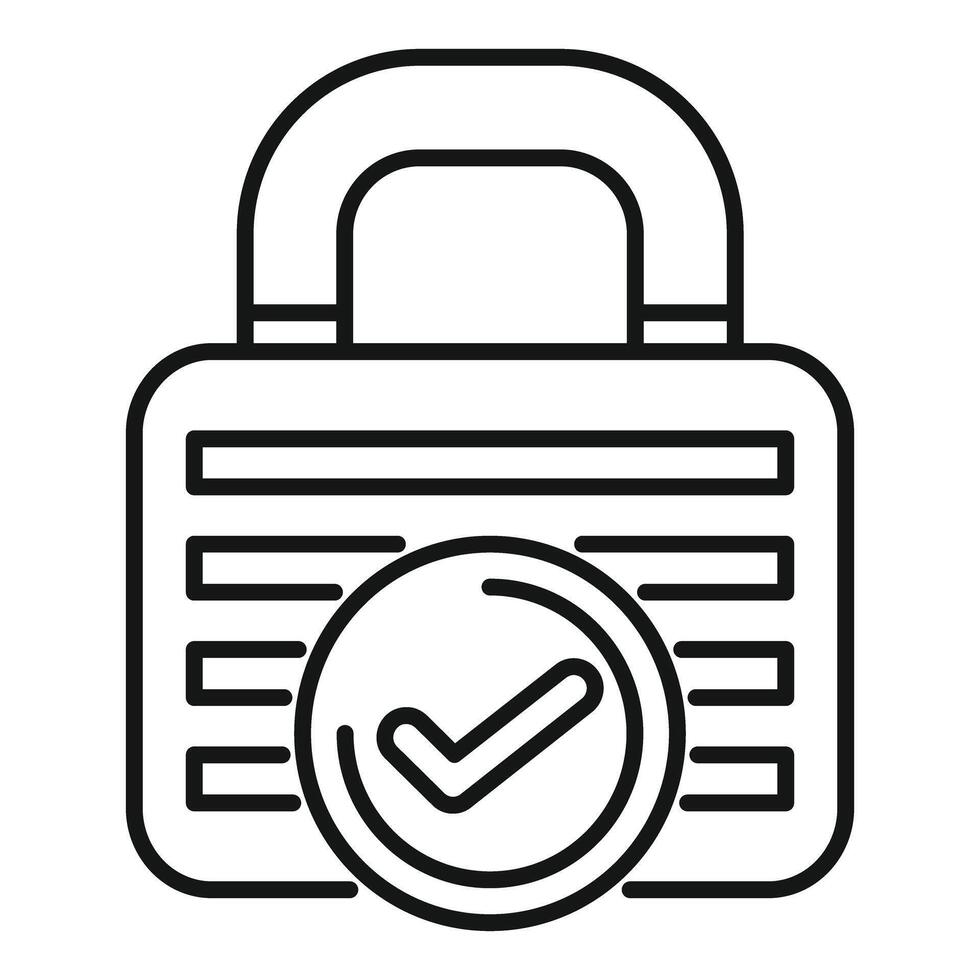Padlock icon showing security approval and verification vector