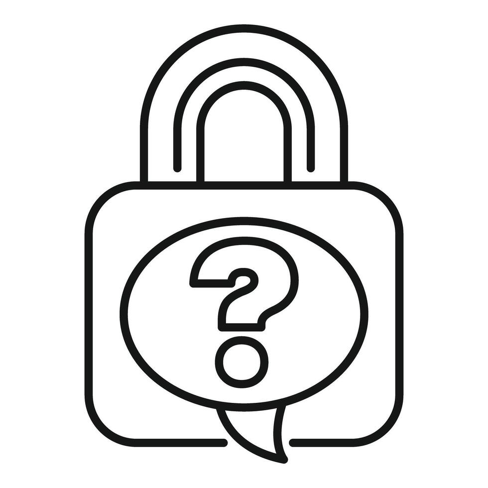 Padlock with question mark representing security query vector