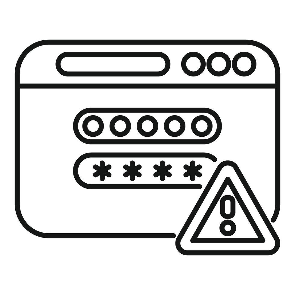 Login password security warning message on browser vector