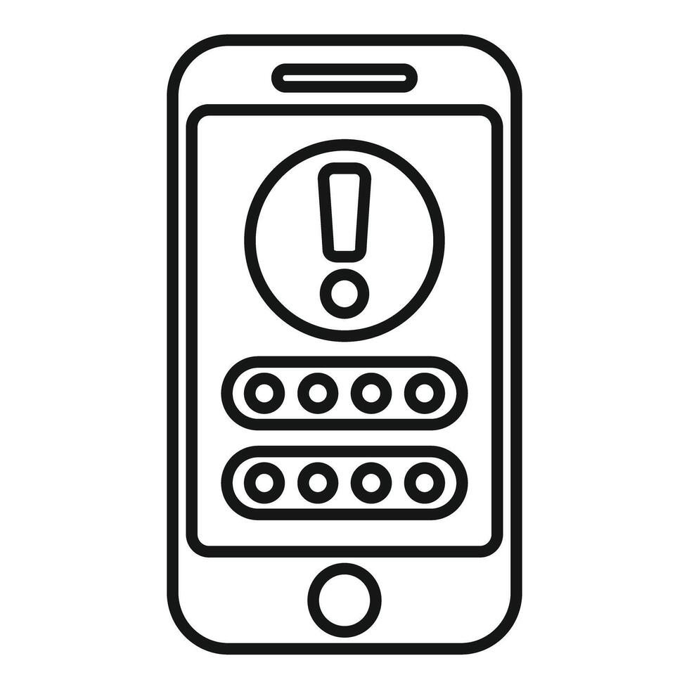 Smartphone displaying password error alert message icon vector