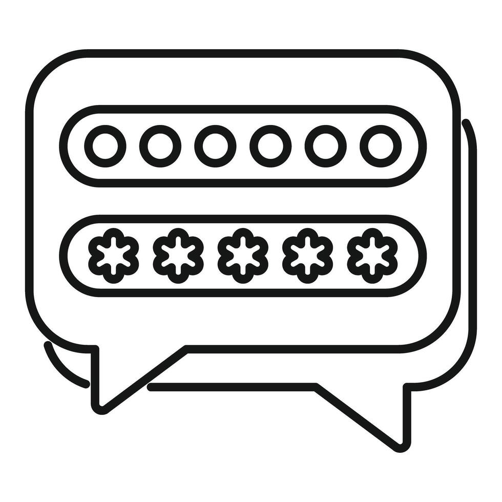 Chat message showing password and security input fields vector