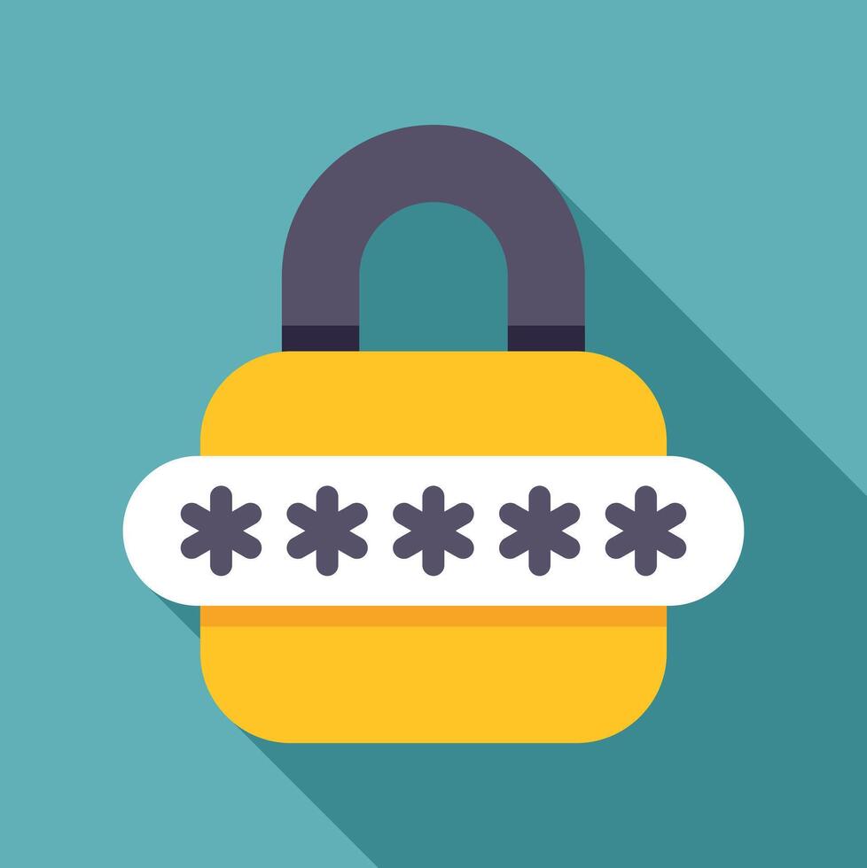 Padlock with hidden password for online security vector