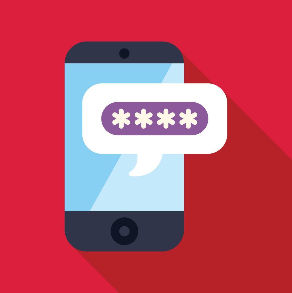 Smartphone displaying password messaging for login security vector