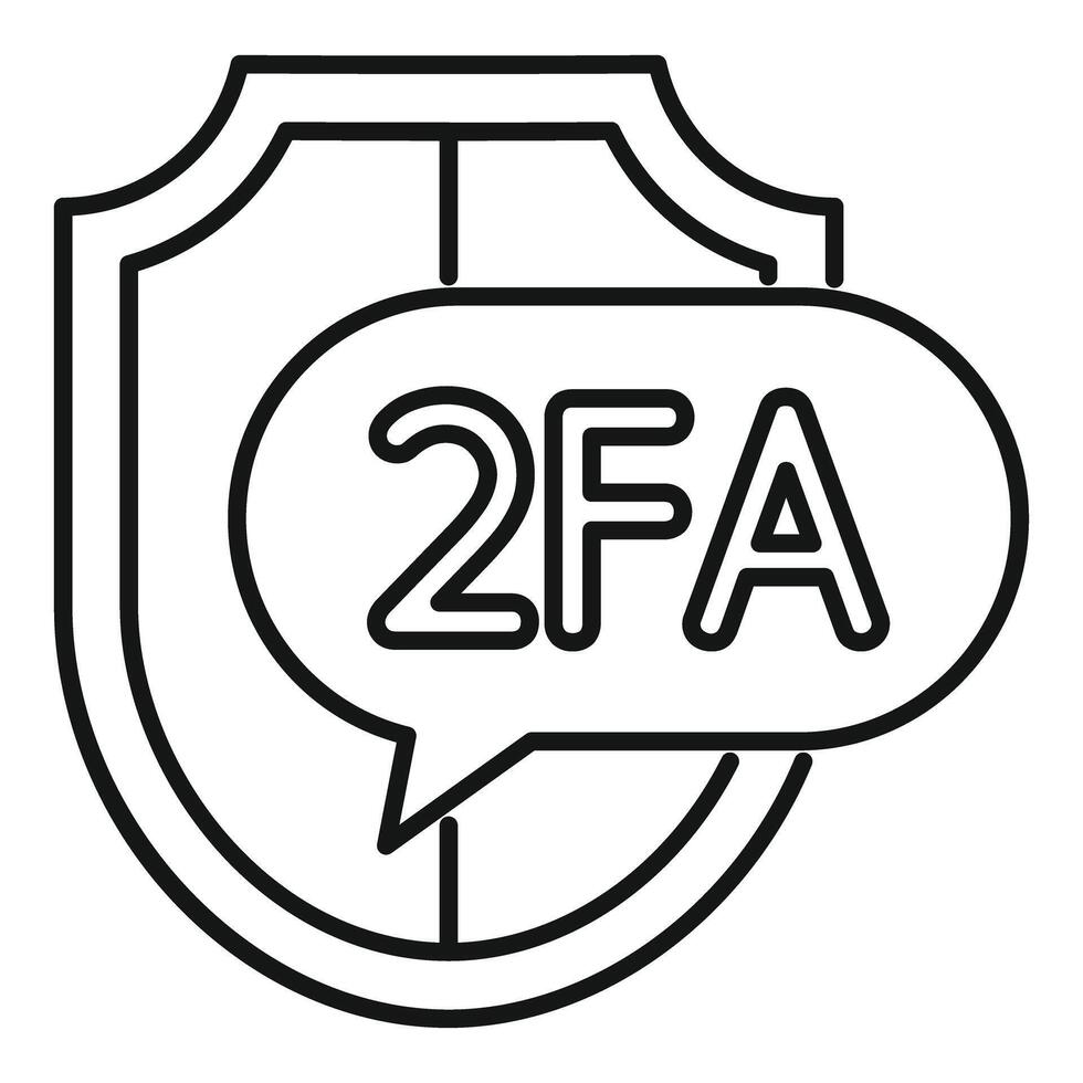 Two factor authentication security shield icon concept vector