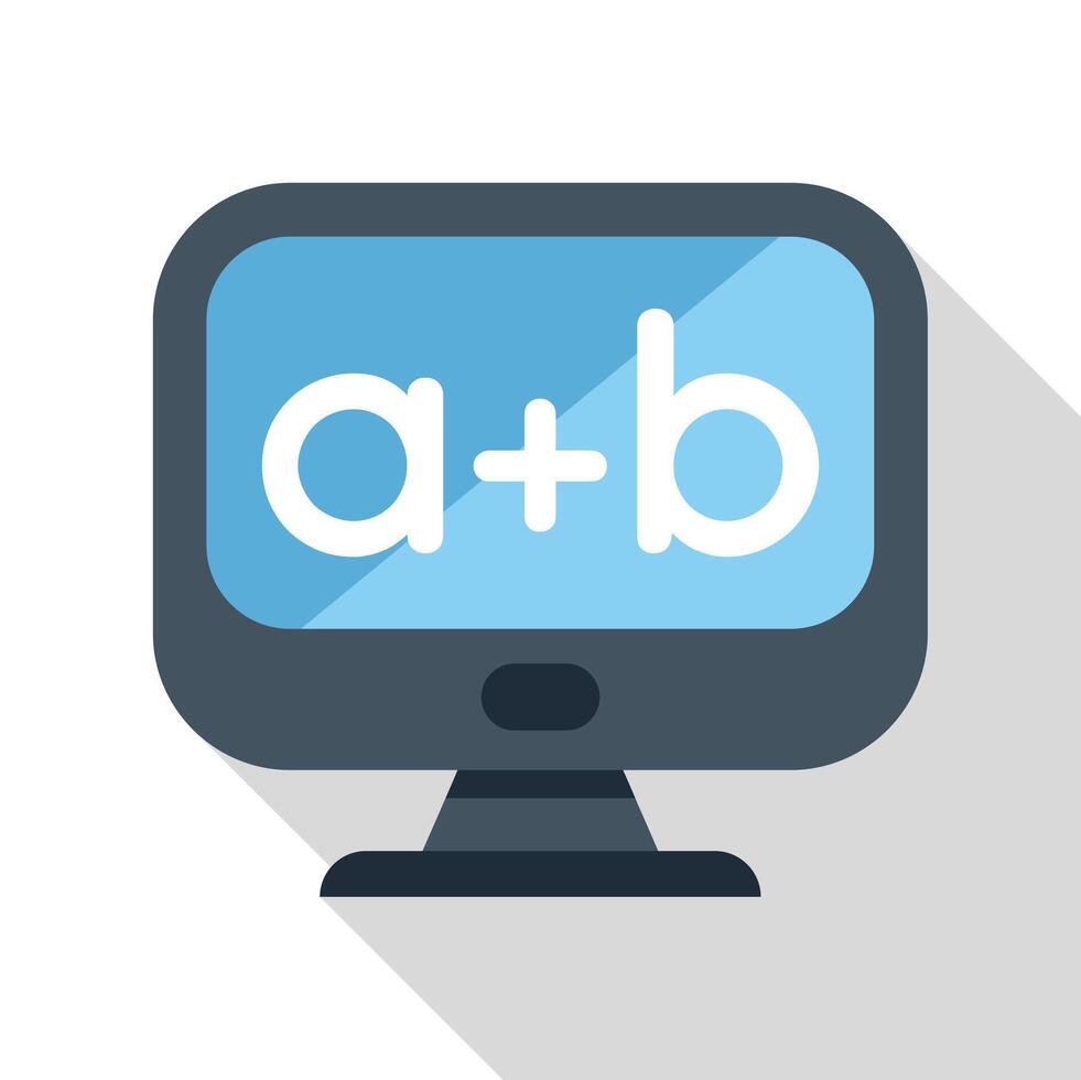 Computer monitor displaying algebra math formula on screen vector
