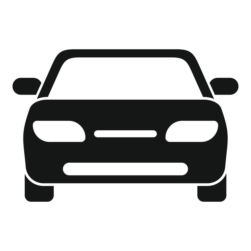 Front view of a black car icon on a white background vector