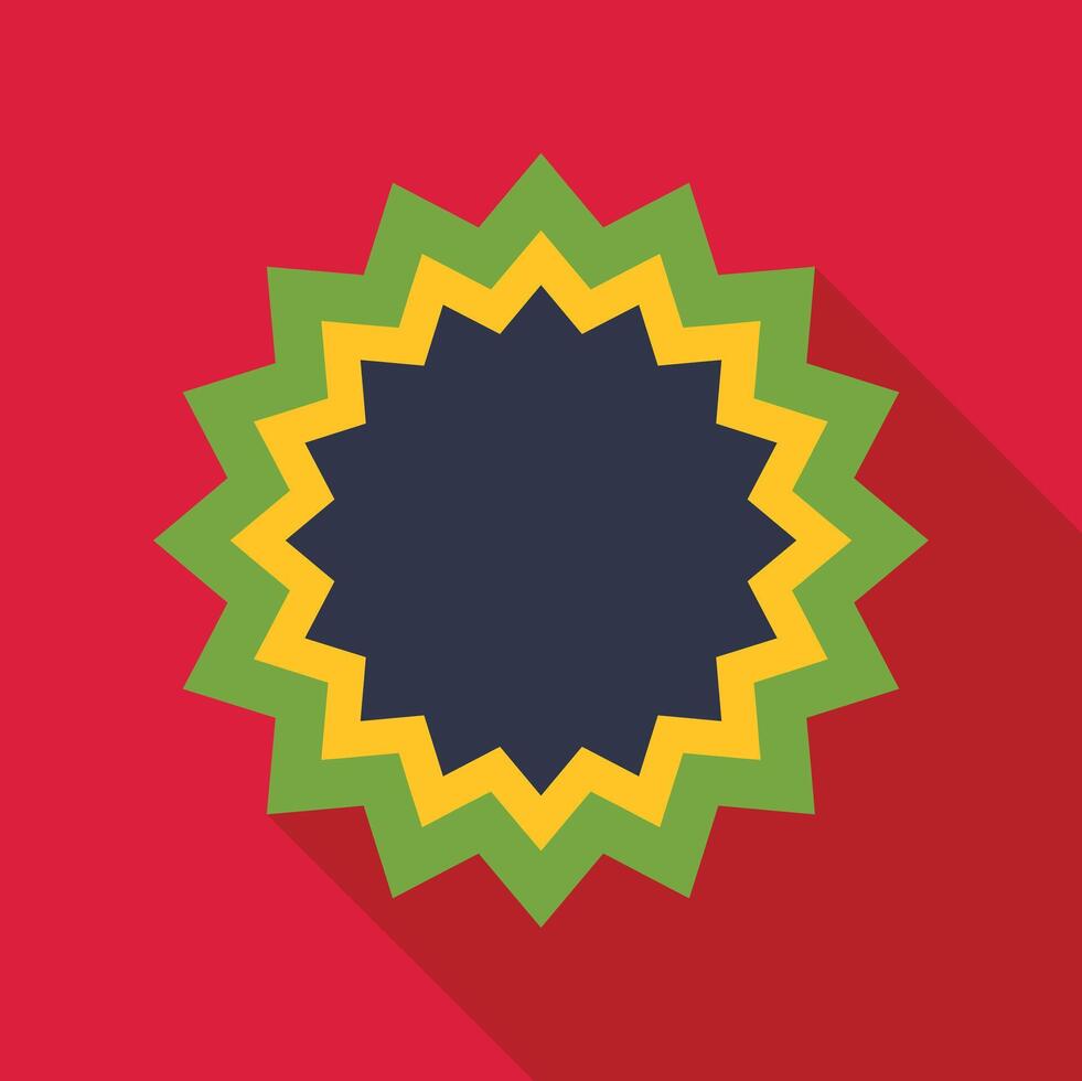 Starburst shape with long shadow flat design vector