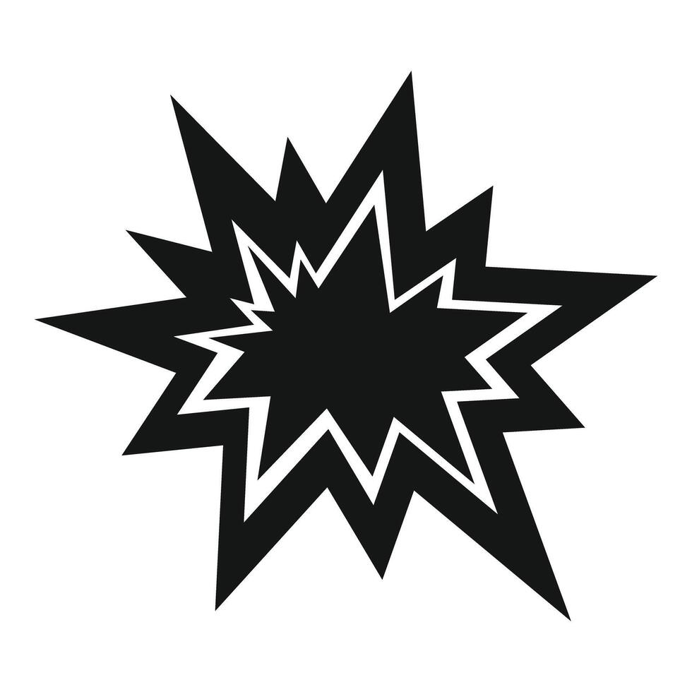 Explosion icon displaying burst effect and comic action vector