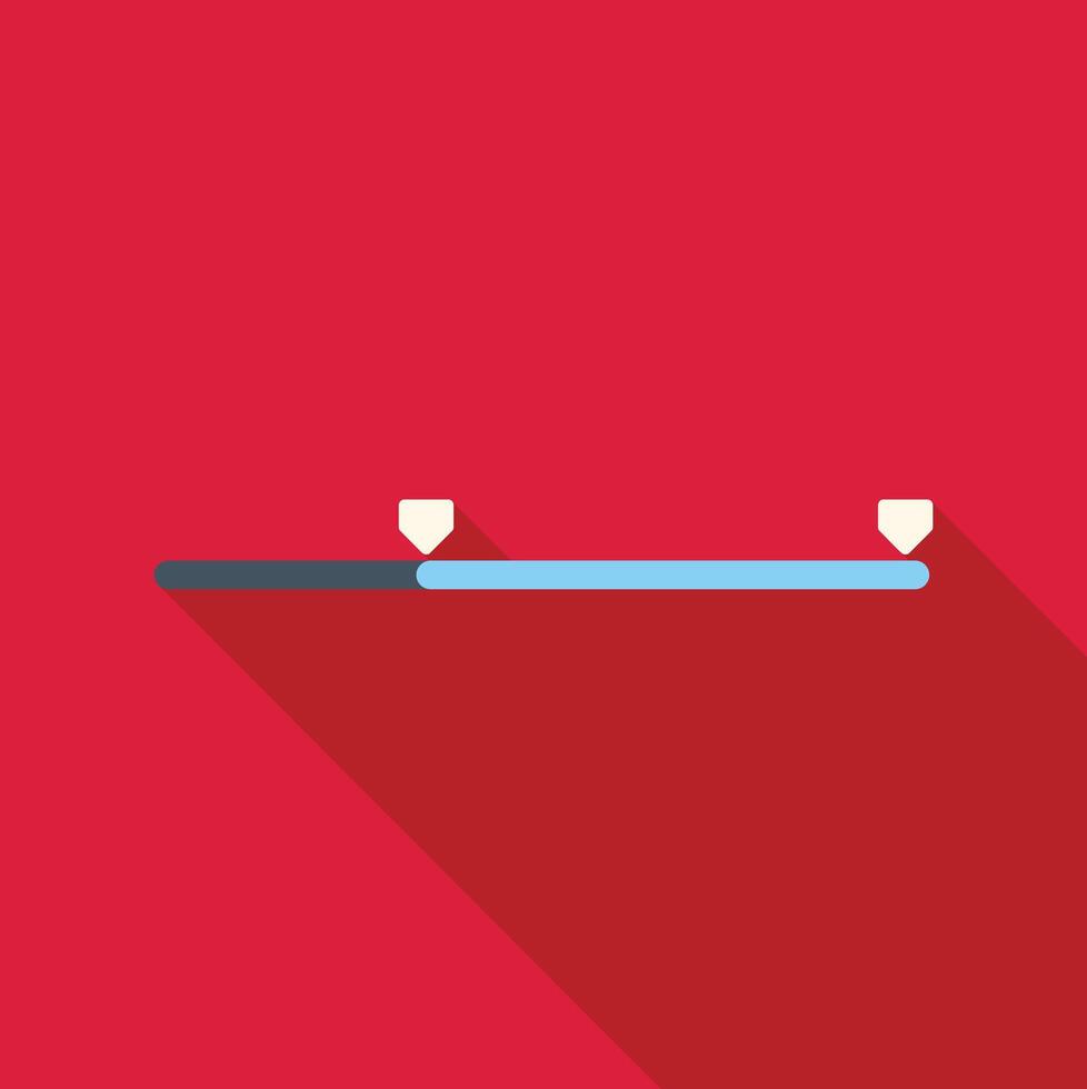 Range slider interface element with long shadow vector