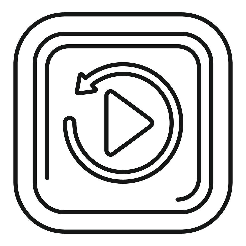 Looping playback button with refresh arrow vector