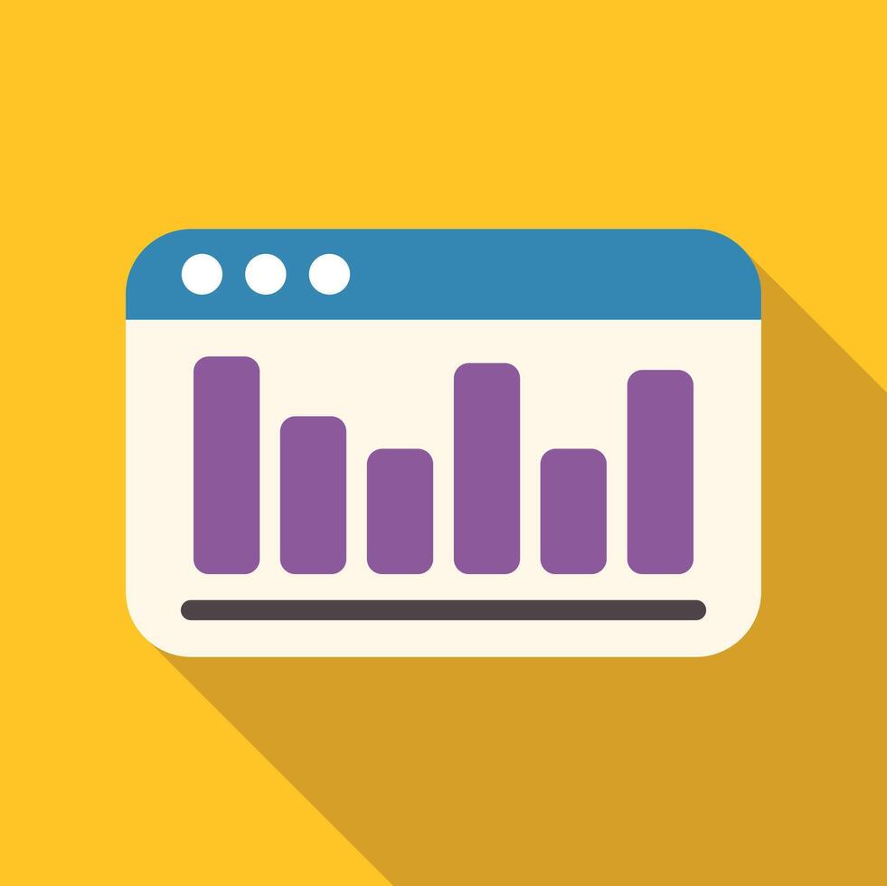 Bar chart web analytics dashboard illustrating data statistics vector
