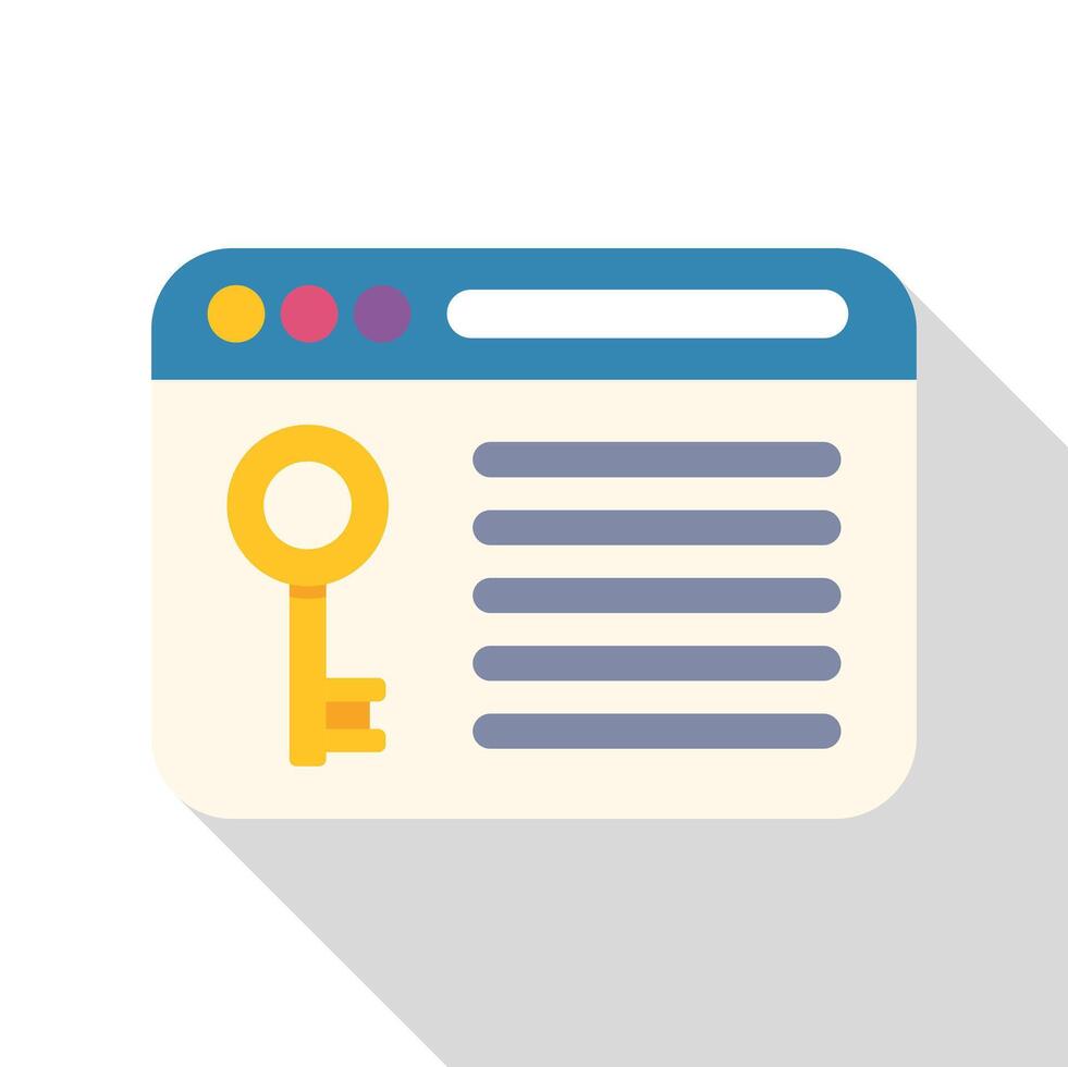 Browser window showing security key for data access vector