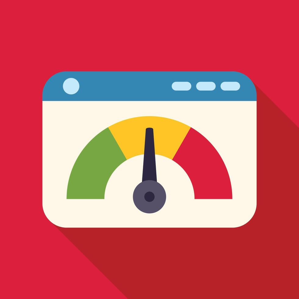 Browser window displaying internet connection speed test vector