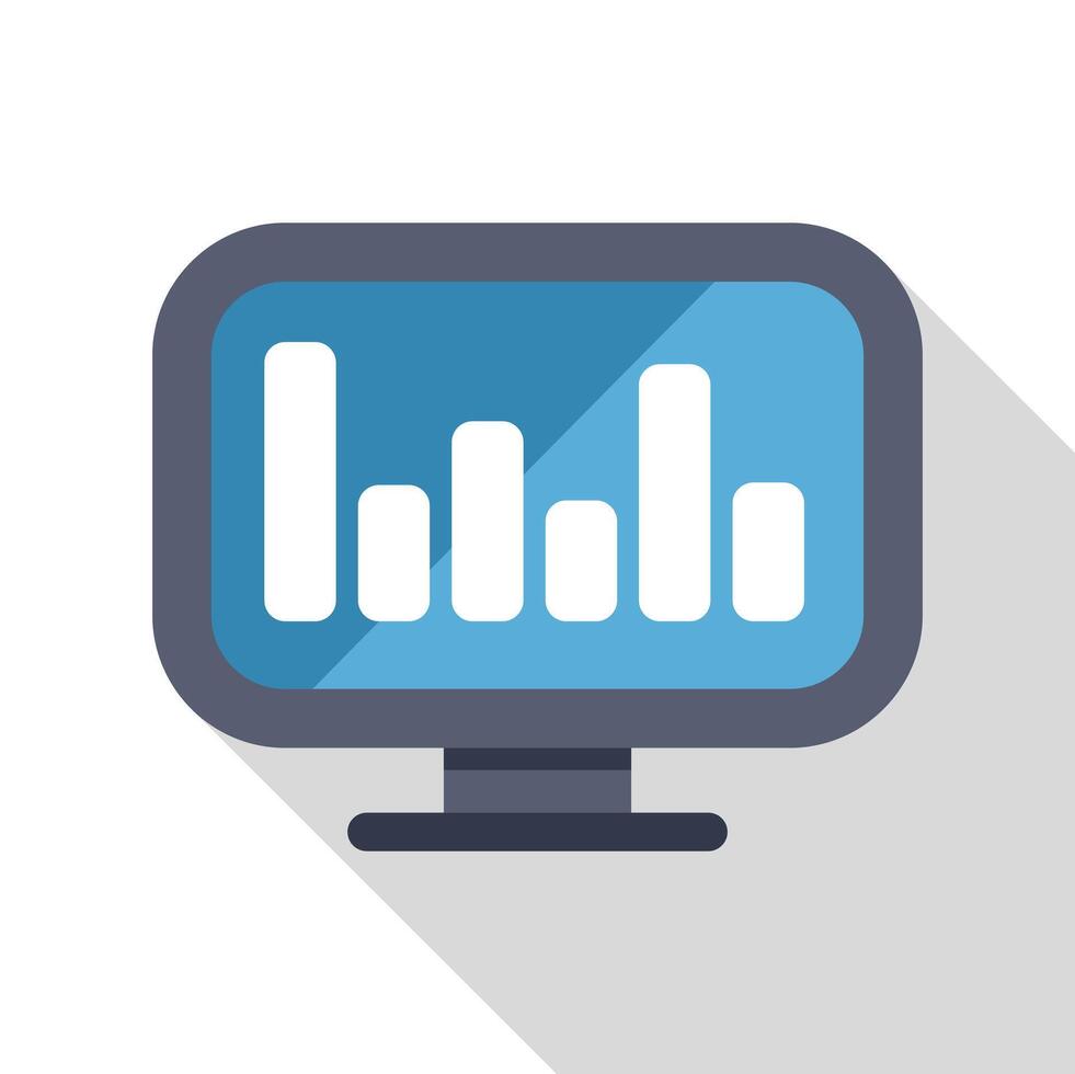 Computer monitor displaying business data analysis graph vector