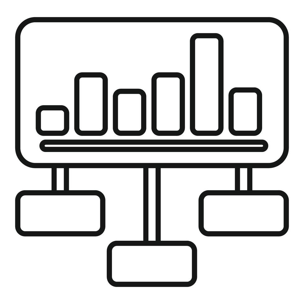 Data analysis bar chart diagram icon drawing vector