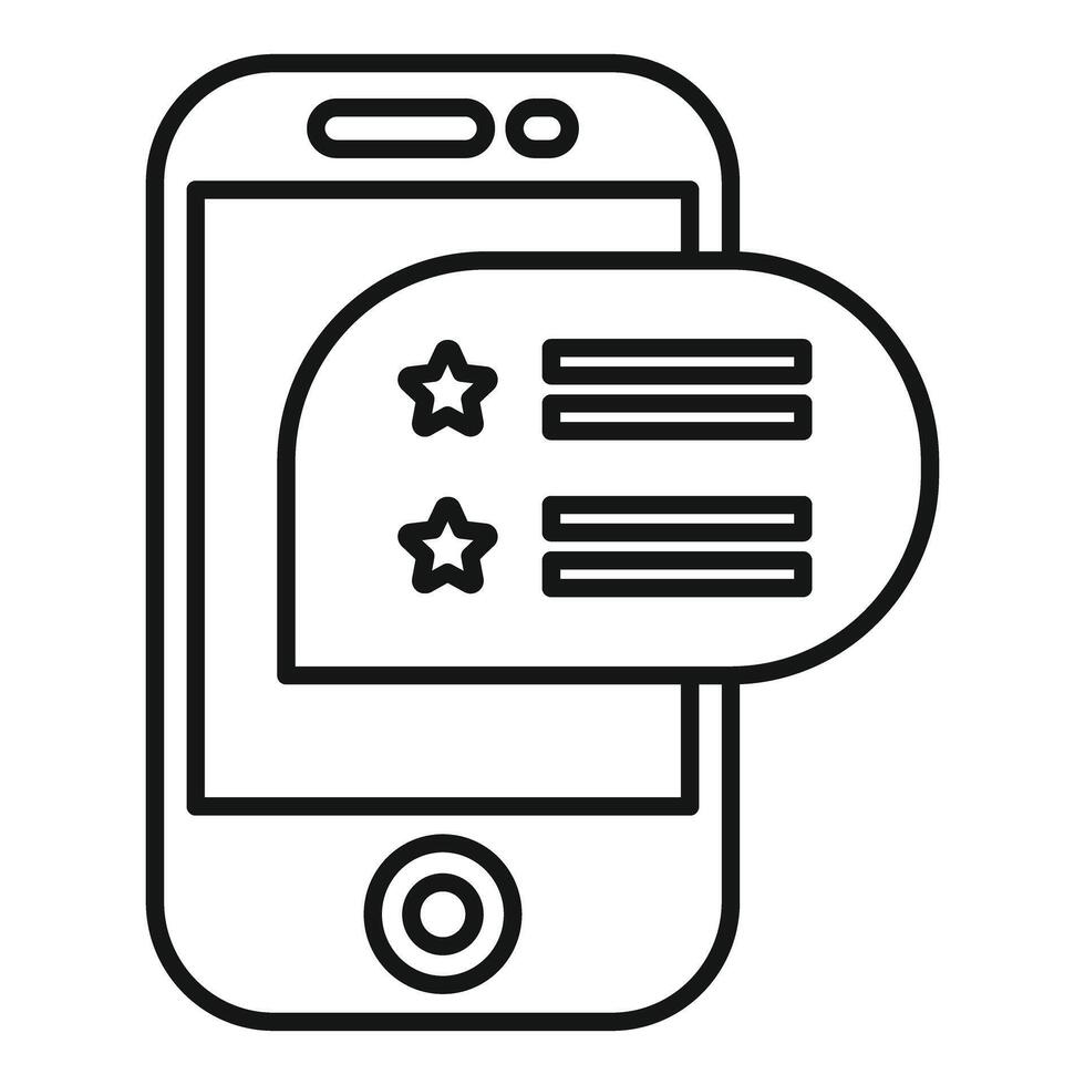 Smartphone displaying customer review and rating feedback vector