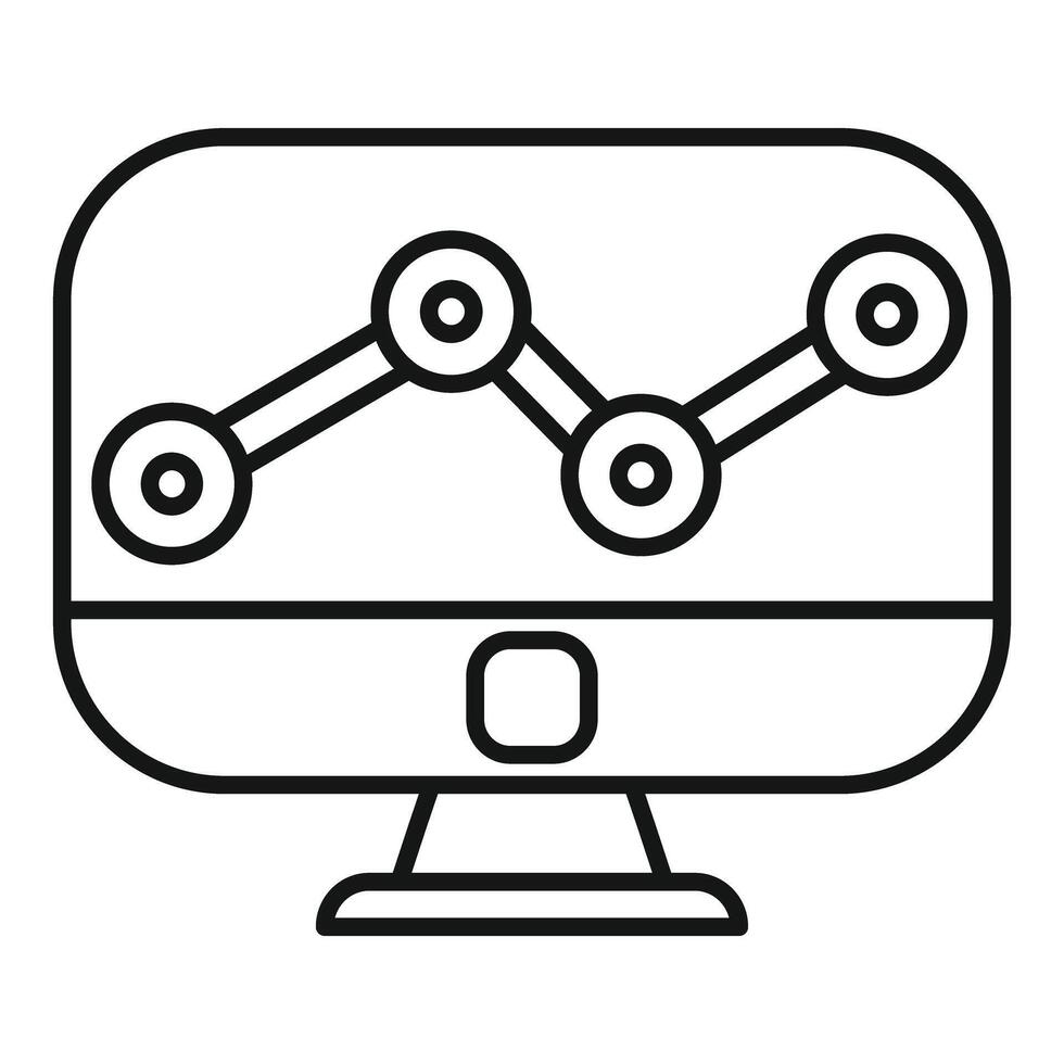 computadora monitor mostrando datos analítica reporte gráfico vector