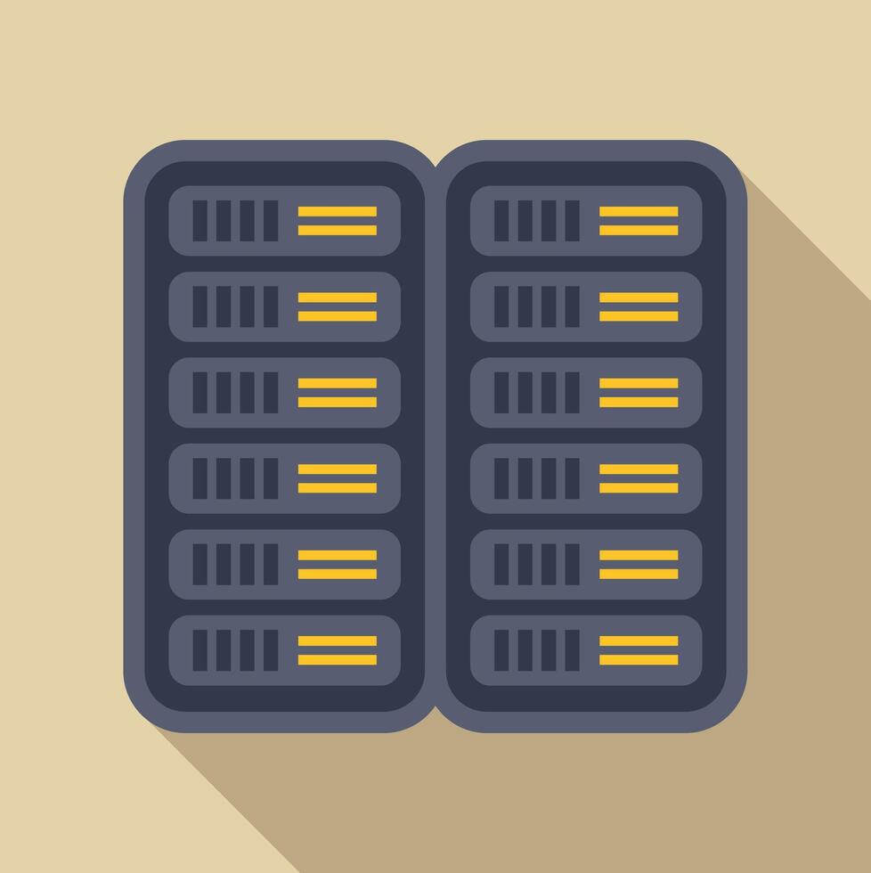 Server rack data center hosting infrastructure icon vector