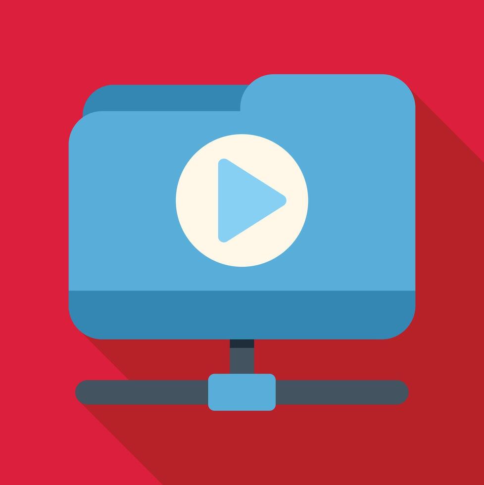 Sharing media folder with play button icon vector