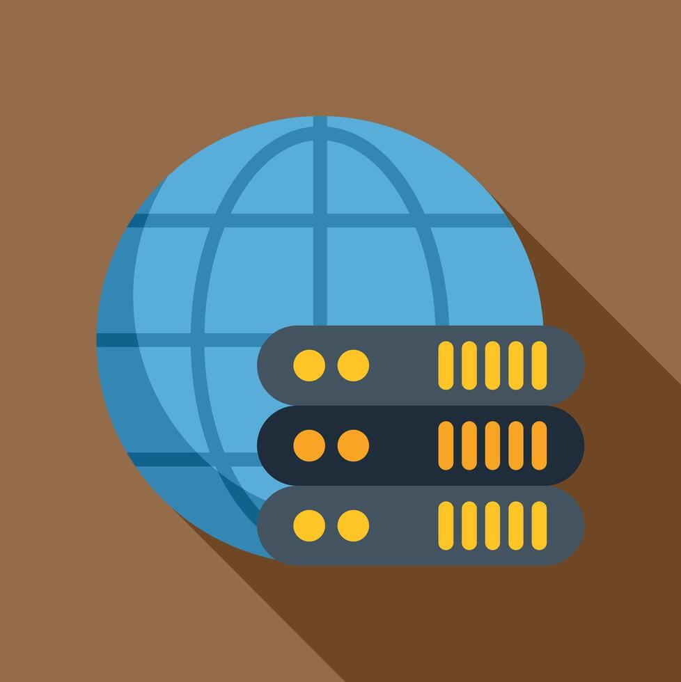 Global network server hosting data technology concept vector
