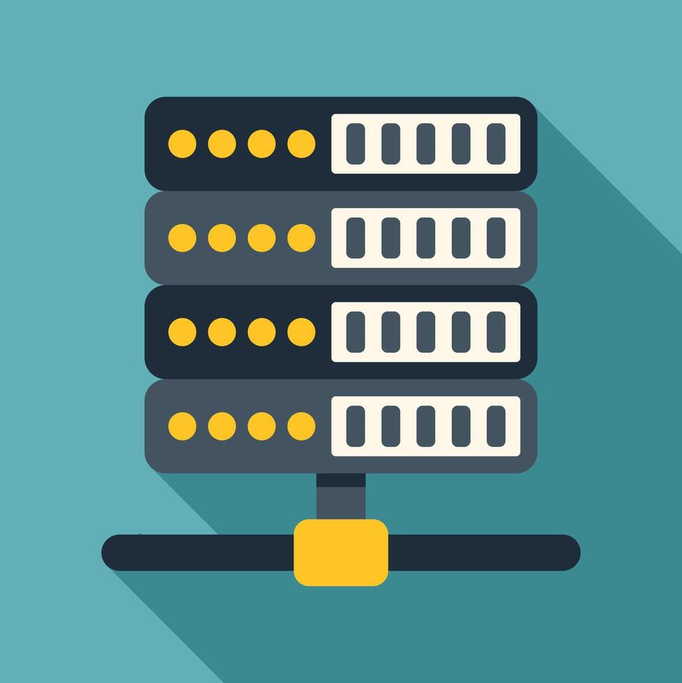 Server rack data center hosting flat icon vector