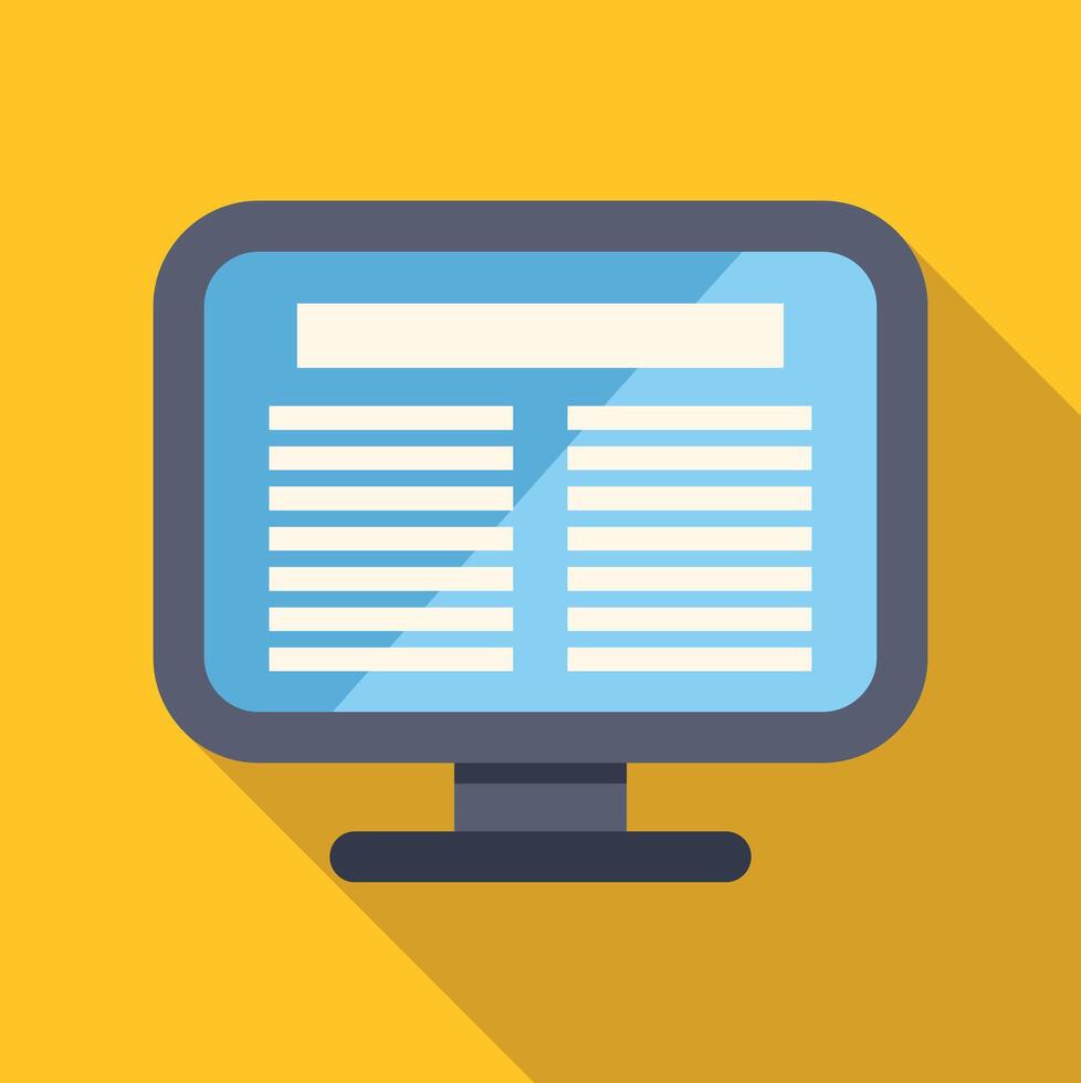 Computer monitor displaying digital content on screen vector