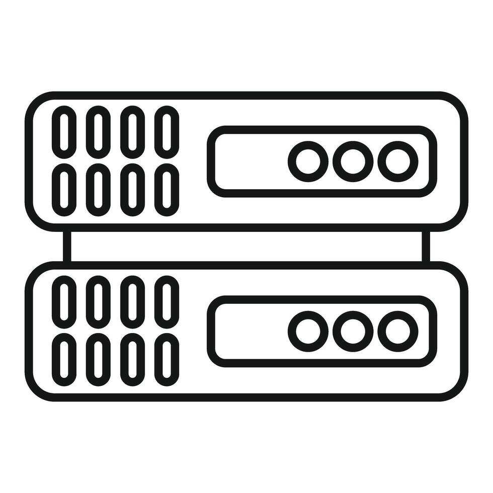 Server rack unit hosting data center technology vector