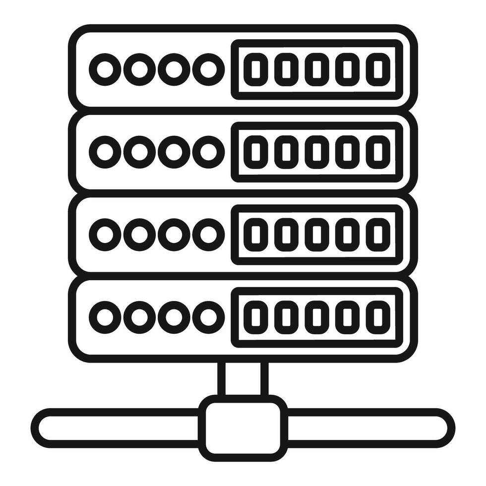 Server rack hardware storing digital cloud data vector