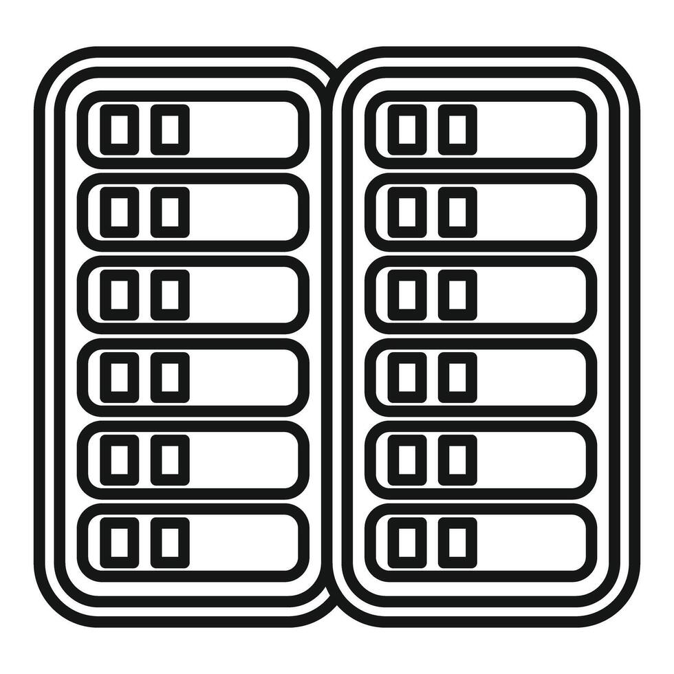Server rack data storage networking technology icon vector