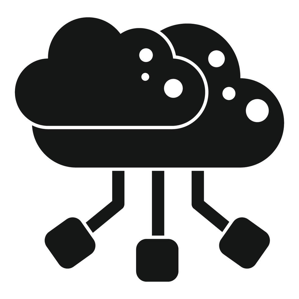 nube informática datos almacenamiento red servidor icono vector