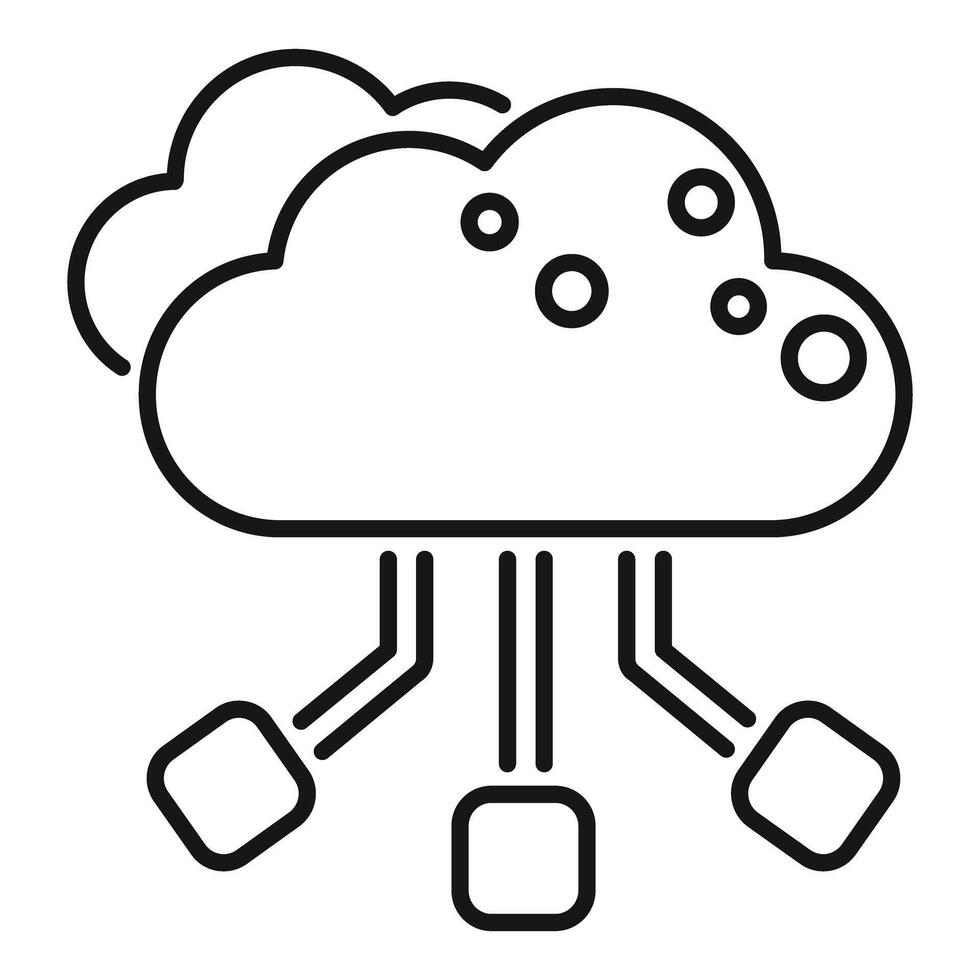 nube informática datos red almacenamiento información icono vector