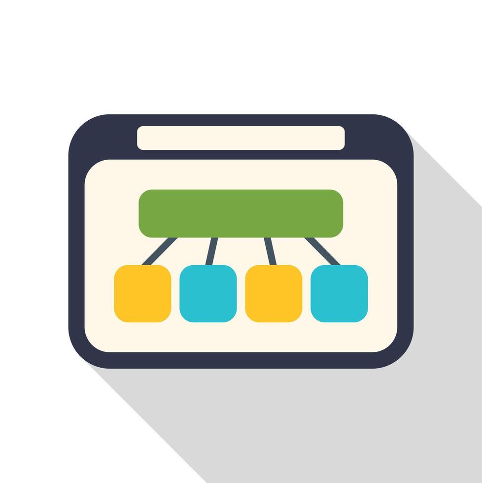 Website sitemap planning showing hierarchical structure diagram vector