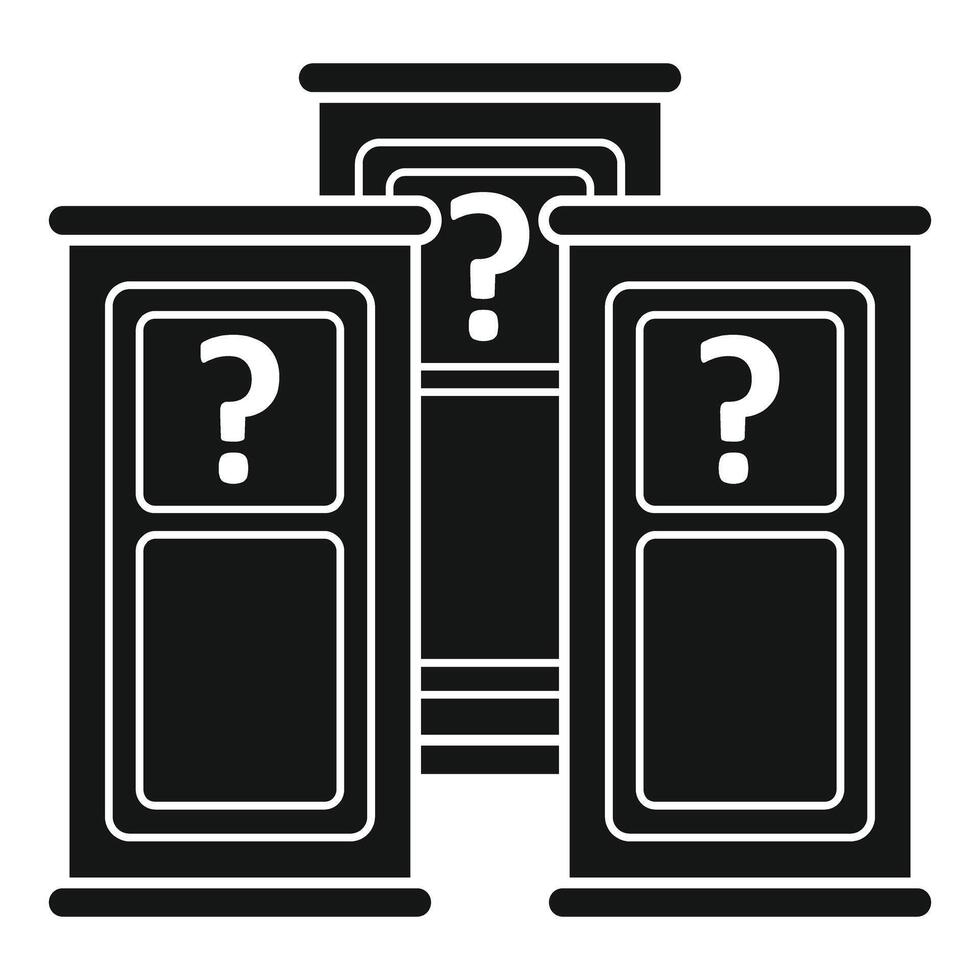 elegir Entre múltiple puertas con pregunta marcas vector