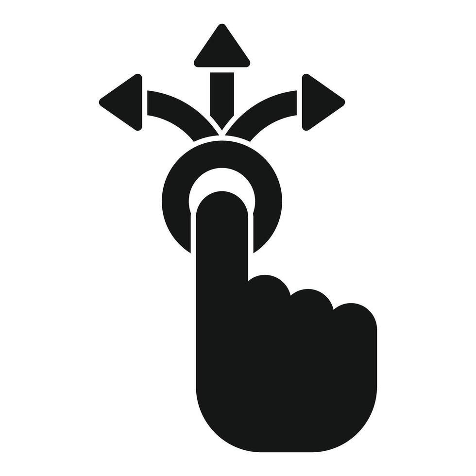 Finger dragging gesture icon for user interface control vector