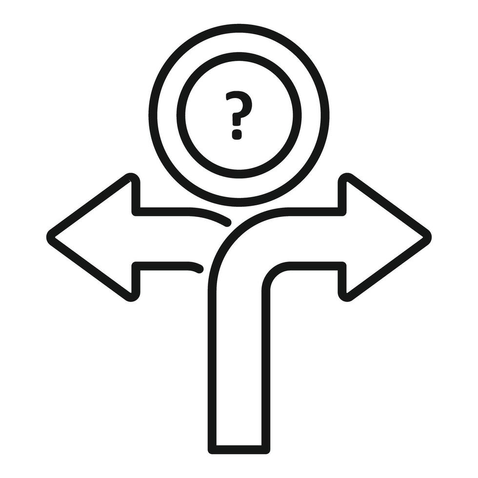 Navigating choices, dilemma, and uncertain future direction vector