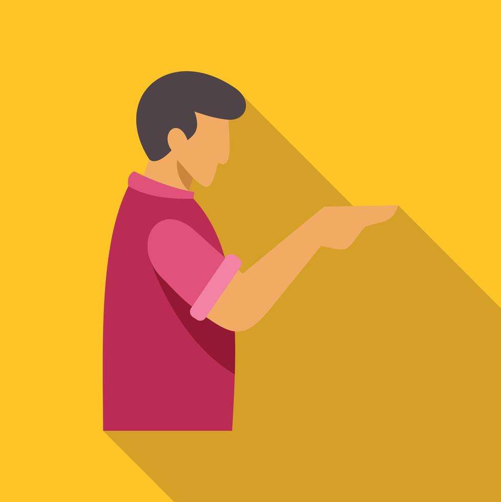 Man pointing forward with flat design illustration vector
