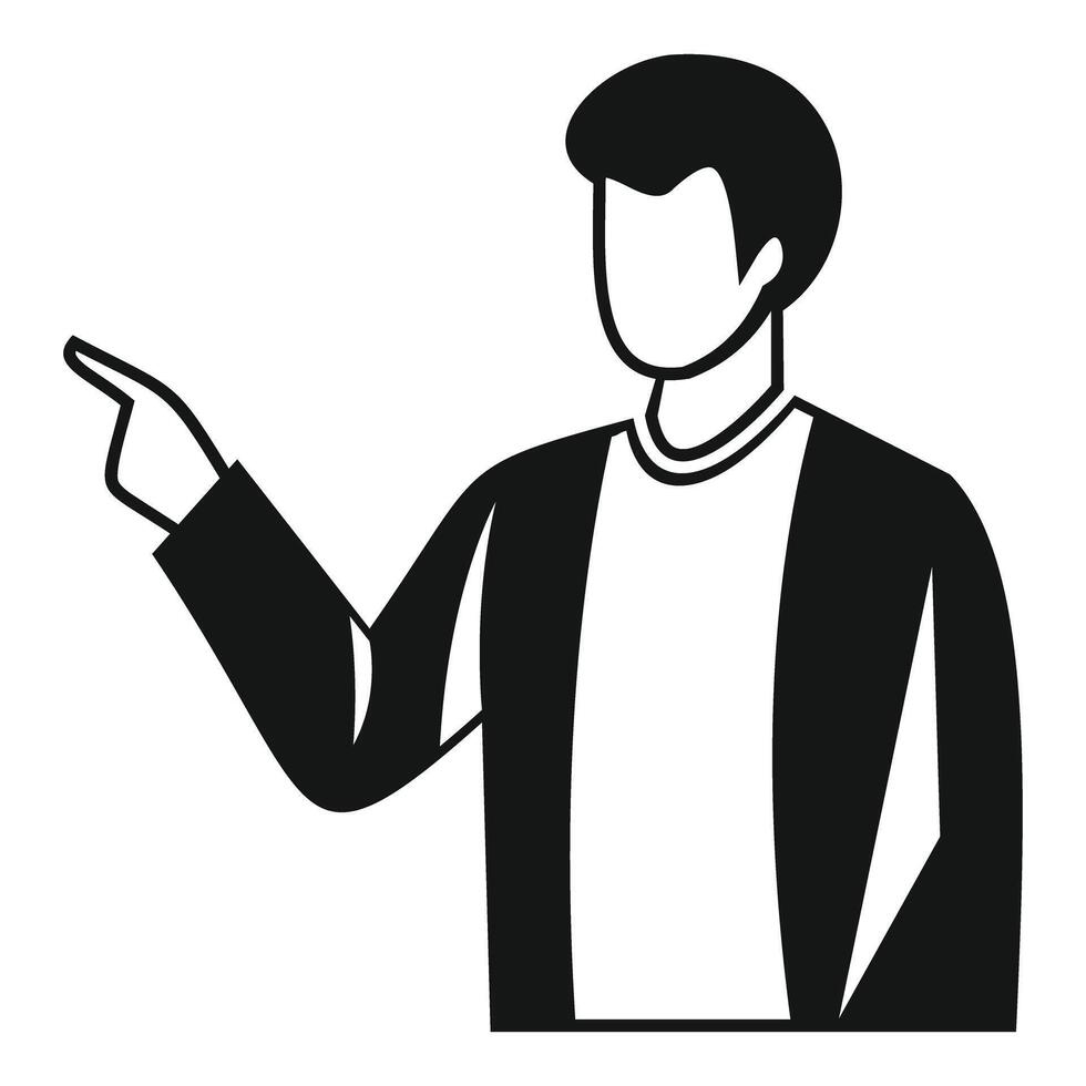 Man pointing showing direction indicating position vector