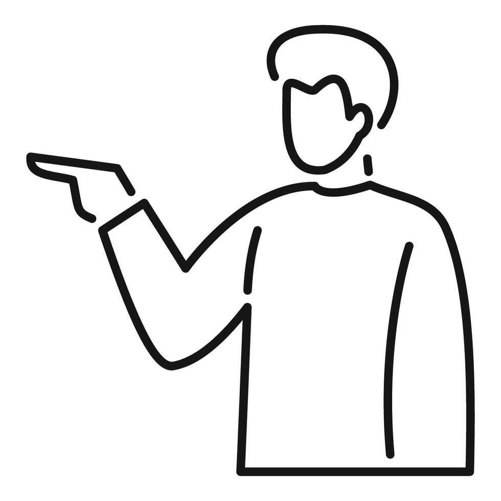 Person pointing index finger showing direction or blaming vector