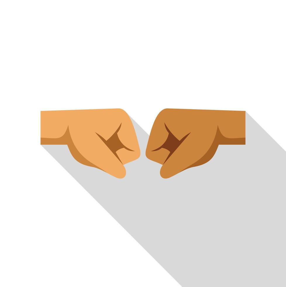 Hands bumping fists representing friendship and teamwork vector