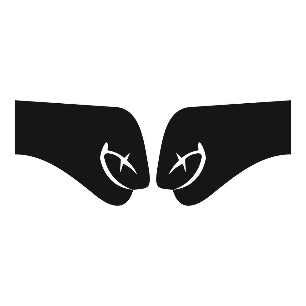 Two fists bumping showing unity and agreement vector