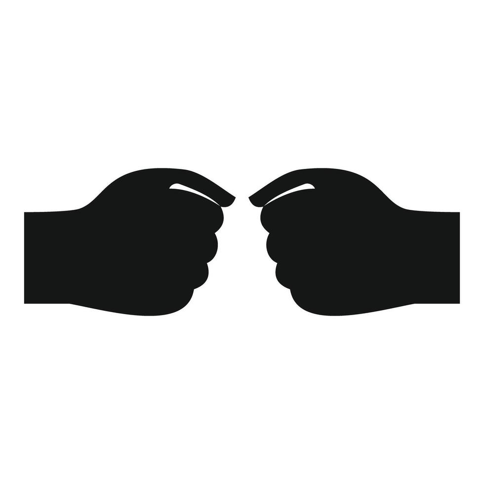 Hands connecting fingertips indicating invisible touch or link vector